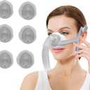 6 Pack Nasal CPAP Mask Liners Compatible with N20 Nasal Mask Cushions Soft Thin Blanket Style Absorb Oils and Moisture Reducing Redness Enhanced Comfort (Raw White) (Medium)