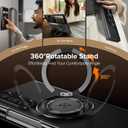 for Samsung Galaxy Z Fold 7 Case with Screen Protector, Hinge Protection Phone Case for Z Fold 7, with Mag-Safe, 360° Rotating Ring Holder, Hard PC Shockproof Full Body Protective Cover (Black)