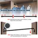 Heavy Duty Shower Curtain Rod - 42 to 60" Adjustable,3-In-1 Installation (No Drilling, Adhesive Or Screw In Mount),Non-Slip Rust-Resistance Tension Rod for Bathroom,Closet,Kitchen,Doorways