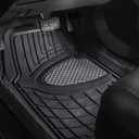 FH Group Premium Liners Tall Channel Trimmable All Weather Rubber Full Set Car Floor Mats (Gray) w. Trimmable All-Season Cargo Liner (Black) - Universal Fit for Cars Trucks and SUVs
