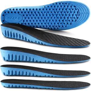 Ailaka Height Increase Insoles for Men Women, Honeycomb Shock Absorbing Cushion Shoe Height Insoles Men Women, Replacement Sports Shoe Inserts (Men 6.5-10 M/Women 8-11.5 M, Blue, Heel Height: 3.5 Cm)
