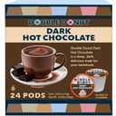 Double Donut Coffee Dark Hot Chocolate Pods for Keurig K Cups Brewers, Single Serve Dark Hot Cocoa Pods, 24 Count