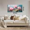 THRLVEART Lotus Bedroom Wall Decor for Women - Pink Flower Wall Decor for Bedroom - Modern Wall Art for Living Room Size 20" x 40"