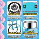 Cotton Candy Machine With Cart 1000W Flufftastic Floss Maker With Stainless-Steel Pan, Side Trays, And 13in Wheels By Great Northern Popcorn (Blue)