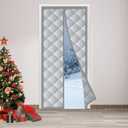 HOXHA Magnetic Thermal Inlusated Door Curtain Fits Door Size 32  80 Inch, Weatherproof, Windproof, Soundproof Door Screen Magnetic Closure