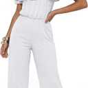 Hybrid & Company Women's Lightweight Off Shoulder Jumpsuit Stretchy Wide Leg Romper Casual to Formal One Piece Outfit, Medium
