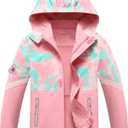 MGEOY Boys Girls Rain Jacket Lightweight Waterproof Hoded Fleece Lined Raincoat Windbreakers for Kids 170