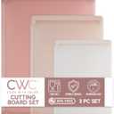 COOK WITH COLOR Extra Large Cutting Board Set, Jumbo-Sized Boards with Rubber Border for Enhanced Cooking Experience, 3-Piece, Pink