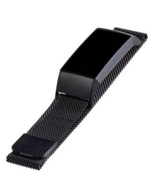 WITHit Black Stainless Steel Mesh Band designed for Fitbit Charge 3 & 4