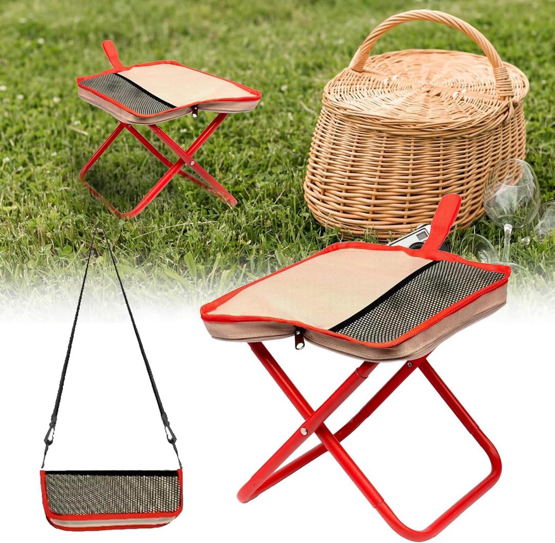 Charunee Mini Easy Carry Outdoor Chair Mountaineering and Hiking, New Lightweight Portable Stool with Carrying Bag, Pocket Chair for Gardening and Beach Hiking Fishing,Foot Stool to 330lb