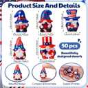 AceOrbit 50 Pcs 4th of July Mini Gnome Figurine Independence Day Miniature Resin Gnomes Decor Memorial Day Decor Stars Stripes Gnomes Gifts for Anniversary Decorations Garden Ornament to Hide