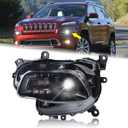 Left Driver Side Xenon HID Model Headlight Accessories Compatible for 2014-2018 Jeep Cherokee With Bulbs LH Head lamp Assembly 68102849AG CH2502250