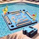 Foldable 33.5 in Floating Mahjong Table for Pool, 33.5 x 33.5 x 1.90 Inch