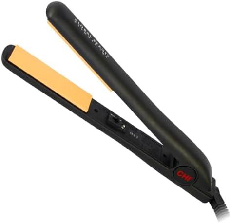 CHI Original Ceramic Flat Iron, Hair Straightener For A Smooth Finish, Floating Plates, Quick Heat Up, Analog On/Off Switch, 1" Styling Tool, Black