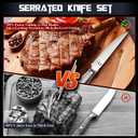 DRAGON RIOT Steak Knives Set of 4 Serrated Edge Steak Knife Set Japanese Stainless Steel Dinner Knife Diswasher Safe Steak Knives with Box