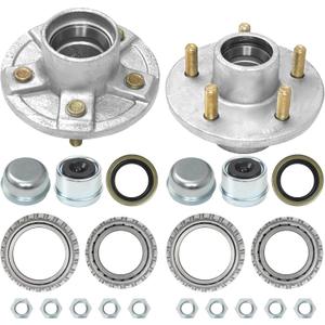 2 Set 3500lb Trailer hub kit 5 Pair 4.5 for 1-1/16 to 1-3/8' Trailer Tapered axle, #84 Spindle Includes l44649 l68149 Bearing kit