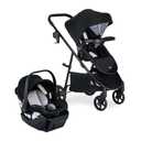 Britax Willow Brook Travel System, Car Seat Stroller Combo With Willow Infant Car Seat, Aspen Base, and Brook Stroller; ClickTight Technology, RightSize System and 4 Ways to Ride — Onyx Glacier, Expiration date: 06/2029