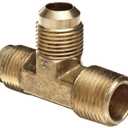 Anderson Metals - 04051-0808 Brass Tube Fitting, Tee, 1/2" Flare x 1/2" Flare x 1/2" Male Pipe