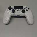 ISHAKO Controller for PS4, Wireless Game Controller for PlayStation 4/Pro/Slim/PC Windows, with 1000mAh Battery, 4-modes RGB LightingDouble Vibration, 6-Axis Motion Control (White)