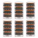 24 Pack Razor Blades for Men 5 Layer Razor Refills Compatible with Gillette Fusion 5, Lubrication Strip & Precision Trimmer, Mens Replacement Razor Blade Cartridges, (Black)