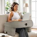cjc Reading Pillow for Gaming, Gaming Pillow, Hight Adjustable Lap Desk Pillow for Reading, Working, Crocheting or Sitting in Bed Floor Sofa (Grey)