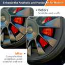 Tesla Model Y Rim Protector Fit 20" Induction Wheels 2020-2024|Wheel Covers 20 inch|ABS Guard Hubcap Cover for Curb Rash Prevention| Model Y Accessories|Matte Black(Set of 4)