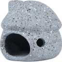 2 x YXQ Aquarium Decorations Ceramic Mushroom House for Fish Tank Landscape to Small Shrimp/Goldfishes Hiding Rest and Breed (Grey) (Gray)