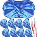 8 Set Worship Dance Flags with 8 Pcs Scalable Rod 29.5 x 39.3 Inch Praise Church Flags Semicircle Worship Angel Wing for Girls Adults Practice Performance(Deep Blue)