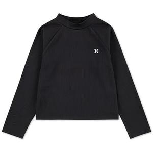 Hurley Girls' Long Sleeve Rash Guard Shirt, Size 10