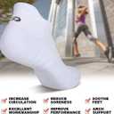 Lapulas Athletic Running Ankle Socks, Low Cut Cushioned Anti-Blister Tab Sports Socks Men Women 6Pairs (White, L)