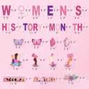 Womens History Month Bulletin Board Decorations Womens History Classroom Wall Decor Women's History Month Door Decoration Banner Backdrop March 8th Decorations for School International Women's Day
