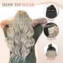 Fliace Clip in Hair Extensions, 6 PCS Natural & Soft Hair & Blends Well Hair Extensions, Lonng Wavy Hairpieces(20inch, 6pcs,Dark White)