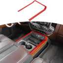 RT-TCZ for Chevy Silverado Red Center Console Trim Frame Cover for Chevrolet Silverado GMC Sierra 2014-2018 Red Interior Accessories