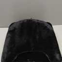 GREENSTELL Small Vanity Stool Chair with Storage and Folding Back, 13.4" x 15" x 30" Square Faux Fur Soft Ottoman, 4 Metal Legs with Anti-Slip Feet, Furry Padded Seat for Makeup, Bedroom, Black