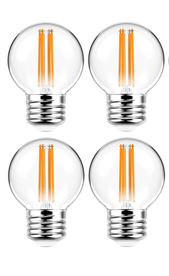 2700K, Edison Bulb 6W for Celling Fan Vanity Light CRI 90+ 750LM, Non-Dimmable, 4-Pack