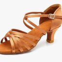 RoseMoli Women's Latin Dance Shoes Satin Professional Ballroom Salsa Practice Performance Dance Shoes.2.5