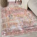 Rugshop Transitional Distressed Machine Washable Non Slip Area Rug Ideal for Living Room, Bedroom,Kitchen,Entryway,Dining Room,Office 3'3" x 5' Multi
