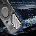 for Samsung Galaxy S24+ Plus Case, Compatible with Magsafe, Military Grade Phone Case with Kickstand, Built-in Camera Lens Protector Shockproof Magnetic Cover for Galaxy S24 Plus Case (Black)