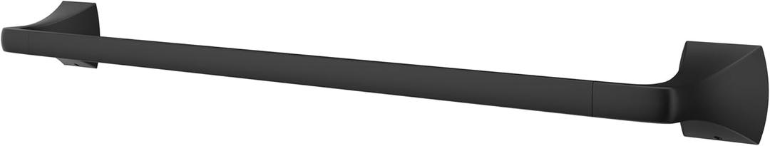 Pfister Bruxie Bath Towel Bar for Bathroom, 24-Inch, Wall-Mounted, Screw-in, Matte Black Finish, BTBBIE2B