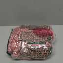 Women's Glitter Sequin Dress Spaghetti Strap V Neck Party Cocktail Sparkly Mini Dress Clubwear (Medium, Pink)