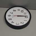 Atomic Wall Clock Analog 10 Inch Battery Operated Modern Decorative for Living Room Kitchen Office Bedroom Bathroom(Black)