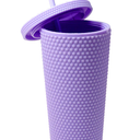 Manna Dusty Lavender/Light Purple Studded Tumbler Rubberized Finish 24oz