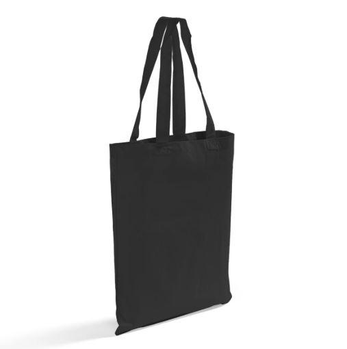 Cotton Canvas Tote Reusable Shopping Bag, Black, Small, 7 ct