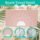 Pink Boho Beach Towel 30x60 Inch, Minimalist Abstract Mid Century Modern Boho Sunshine Oversized Bath Pool Swim Towels Blanket for Bathroom Travel Swimming Camping Picnic Sport