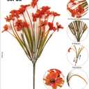 30 Bundles Artificial Fall Flowers for Outdoors Fake Faux Fall Flowers for Decoration No Fade Plastic Flowers in Vase for Thanksgiving Xmas Decor Garden Patio Porch Window Home Wedding (Orange)