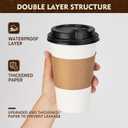 YEEHAW 16 oz 100 Pack Disposable Paper Coffee Cups with Lids & Sleeves, To Go Hot Cups for Coffee, Hot Beverage Drinking Cup, Ideal for Cafes, Bistros