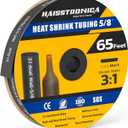 haisstronica 3:1 Heat Shrink Tubing, Shrink Ratio Adhesive Lined Marine Grade Heat Shrink Tube for Home, Automotive and Industrial (Black) 65FT 5/8inch