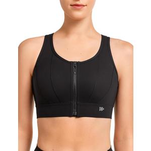Yvette Front Closure Sports Bras for Women High Support Large Bust Supportive Sports Bra High Impact for Running (XX-Large, Dark Green)