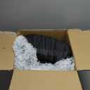 YUDANSI Calming Small Dog Bed & Indoor Cat Bed - Plush Fluffy Hooded Cave Nest, Anti-Slip Self-Warming, Removable Washable Zipper Cover, Built-in No-Collapsing Support (Grey-65cm/26in)