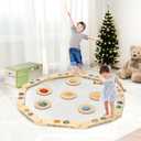 COSYLAND Wooden Balance Beam for Kids - 6 PCS Toddler Balance Beams and Stepping Stones - Sensory Balance Beam for Indoor Obstacle Course, Toys for Kids Age up 18 Months, Stars